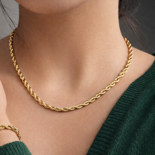 Collier Twist — Chaîne Torsadée épaisse sans pendentif