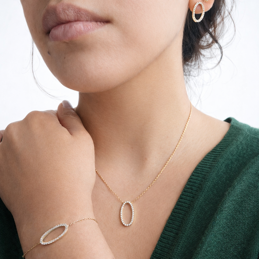 Ensemble Oval 3 pieces en acier inoxydable